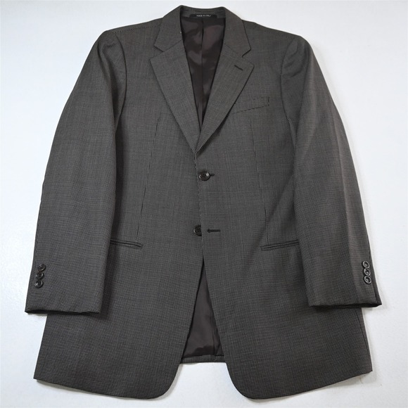 Armani Collezioni 40R Brown‎ Pin Dot 100% Wool Italy Blazer Jacket Sport Coat